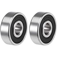 sourcing map 6301-2rs Ranura Profunda Rodamientos Bolas Z2 12mm x 37mm x 12mm Doble Blindaje Acero Carbono 2pcs